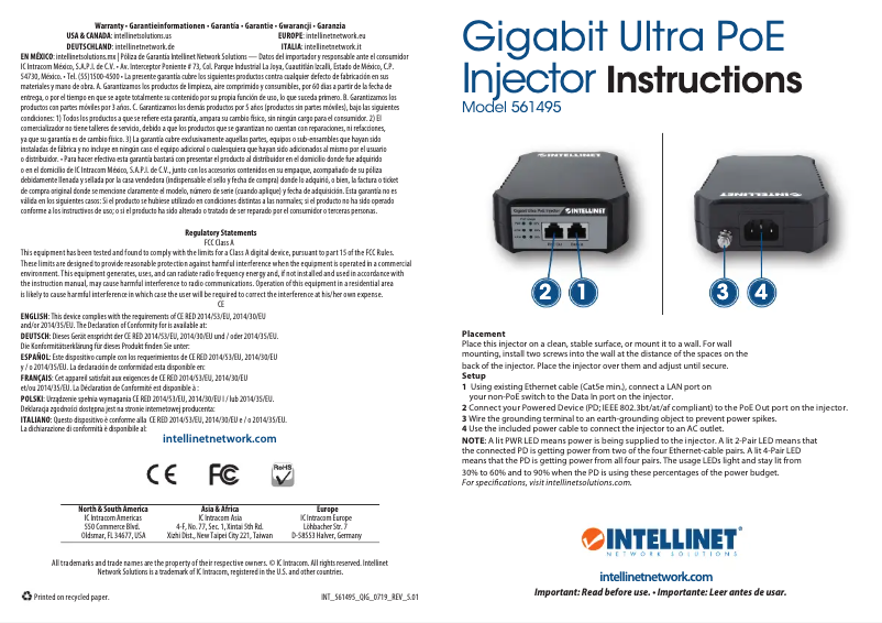 Page n°1 - Manuel utilisateur Intellinet 561495