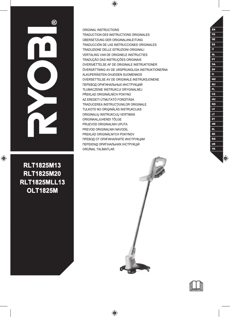 Page 1 de la notice Manuel utilisateur RYOBI One+ RLT1825M20S
