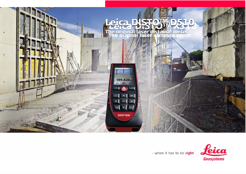Page 1 de la notice Manuel utilisateur Leica Disto D510
