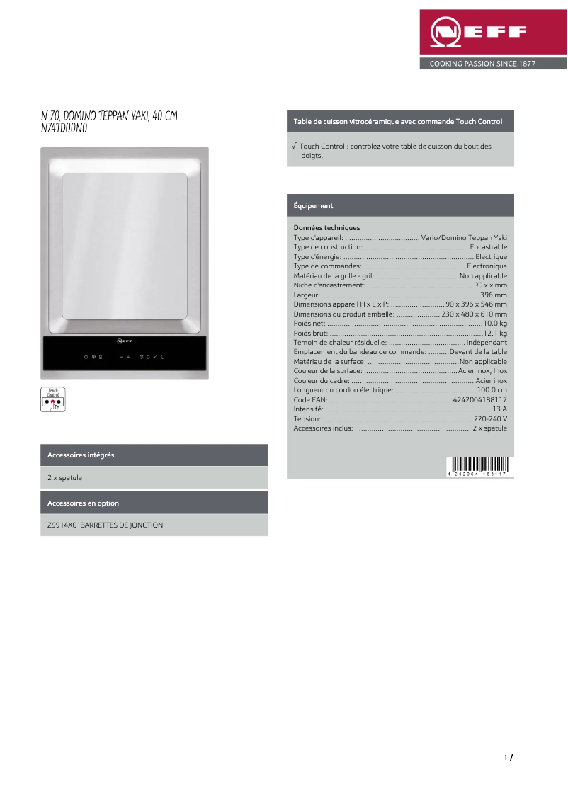 Image de la première page du manuel de l'appareil N74TD00N0