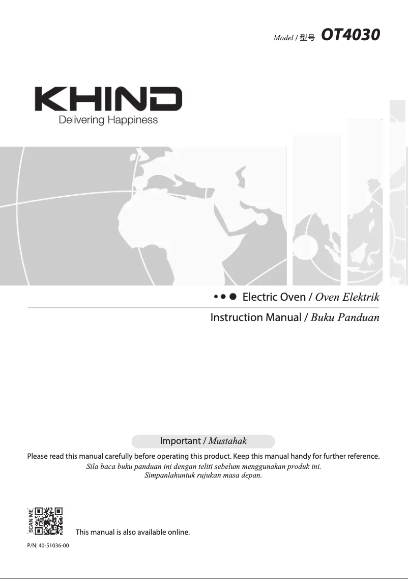 Page n°1 - Manuel utilisateur Khind OT4030