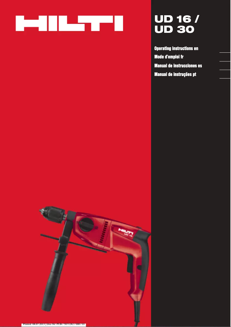 Page n°1 - Manuel utilisateur Hilti UD 30
