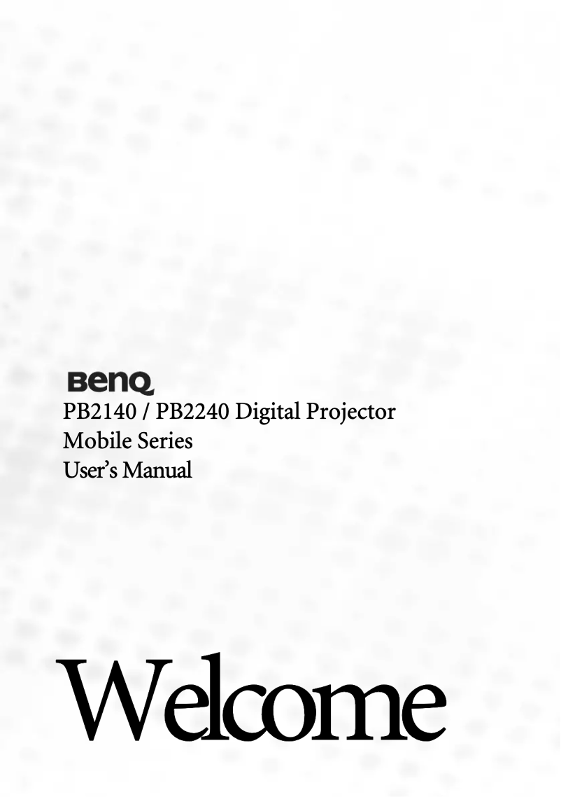 Page n°1 - Manuel utilisateur BenQ PB2140