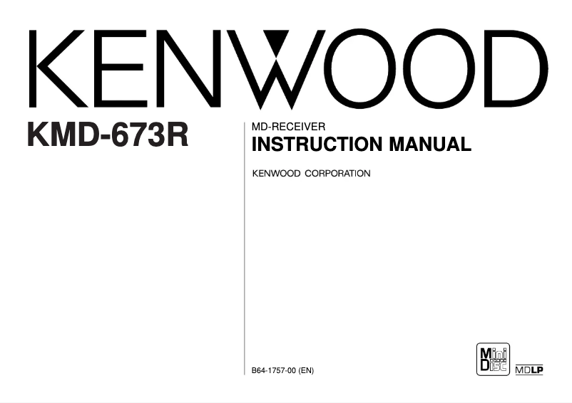 Page n°1 - Manuel utilisateur Kenwood KMD-673R