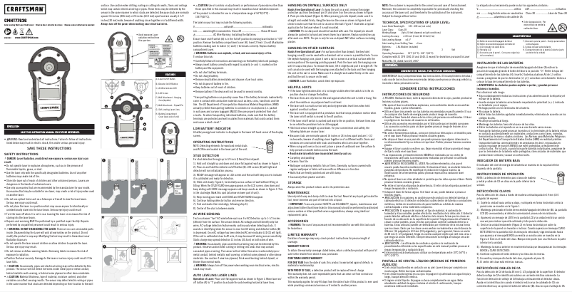 Page 1 de la notice Manuel utilisateur Craftsman CMHT77636