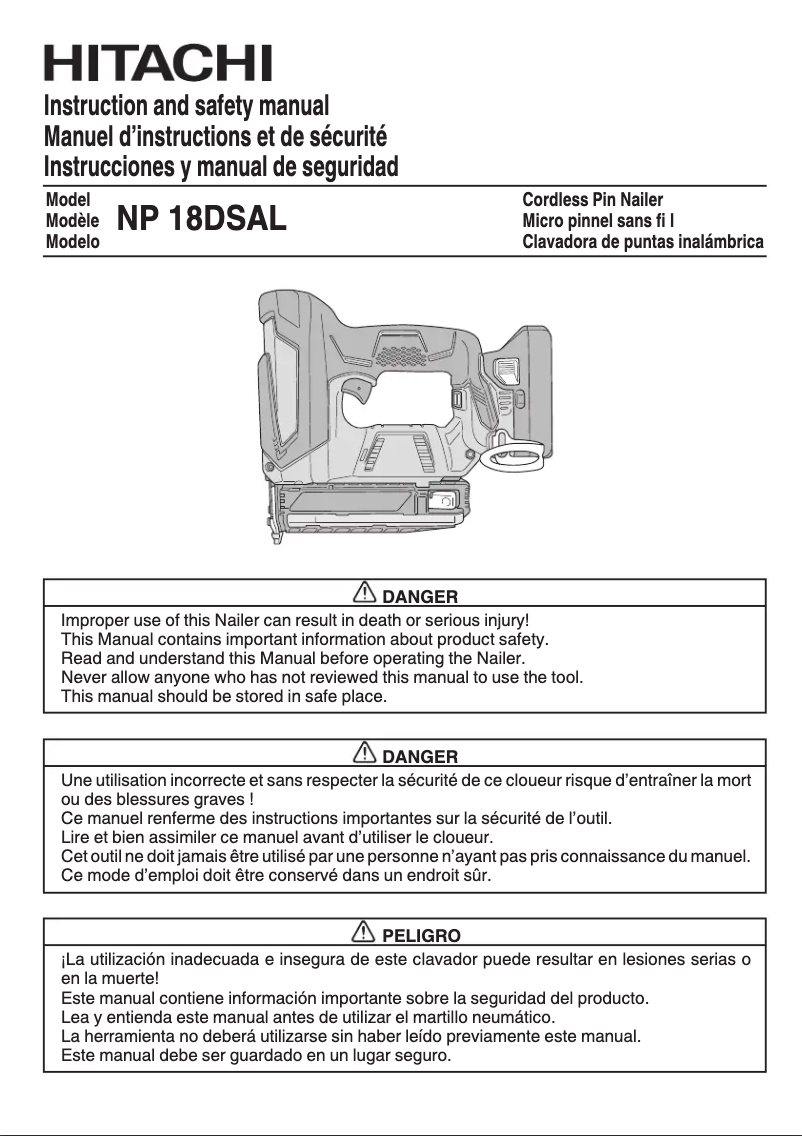 Página 1 del manual Manual de usuario HiKOKI NP18DSAL