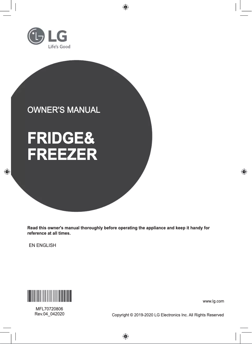 Page 1 de la notice Manuel utilisateur LG GB-455BLE