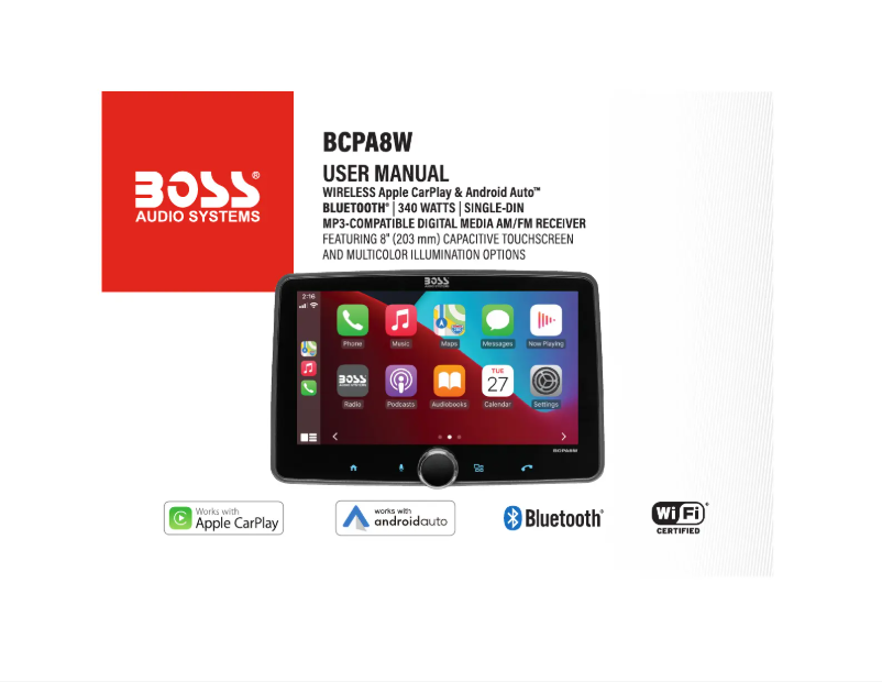 Page n°1 - Manuel utilisateur Boss BCPA8W