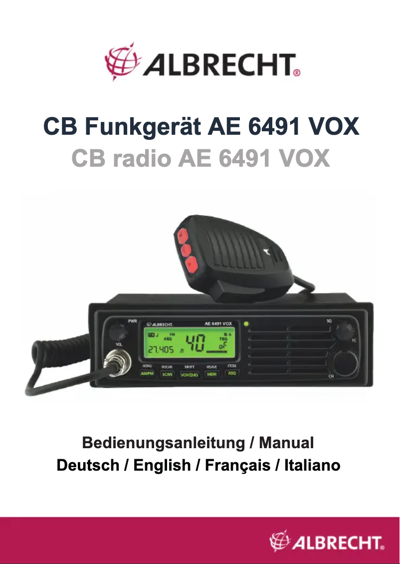 Imagen de la primera página del manual del dispositivo AE 6491