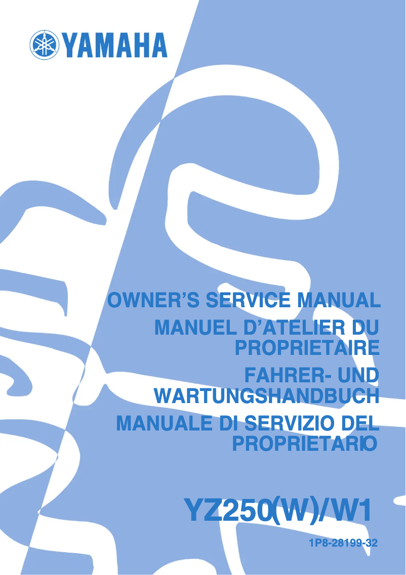 Image de la première page du manuel de l'appareil YZ250 (2006)