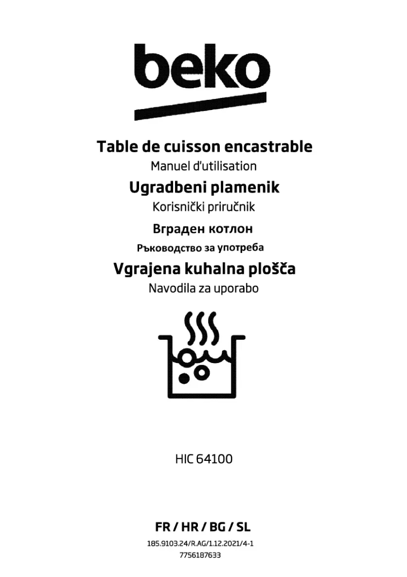 Page 1 of the manual User Manual Beko HIC 64100