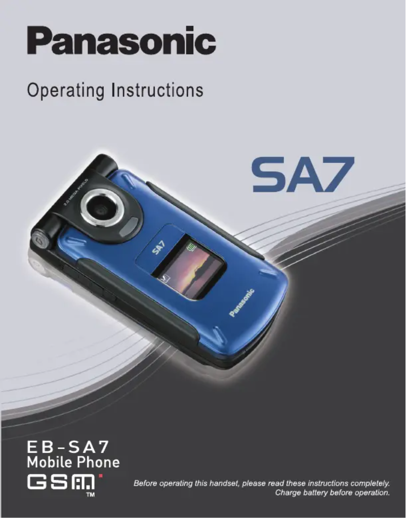 Page 1 de la notice Manuel utilisateur Panasonic EB-SA7