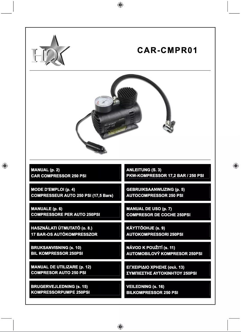 Image de la première page du manuel de l'appareil CAR-CMPR01