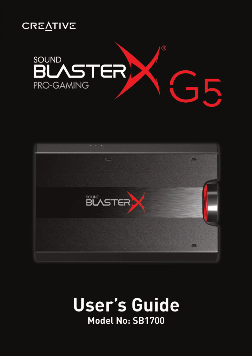 Image de la première page du manuel de l'appareil Sound BlasterX G5