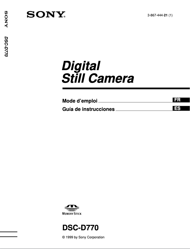 Image de la première page du manuel de l'appareil Cybershot DSC-D770