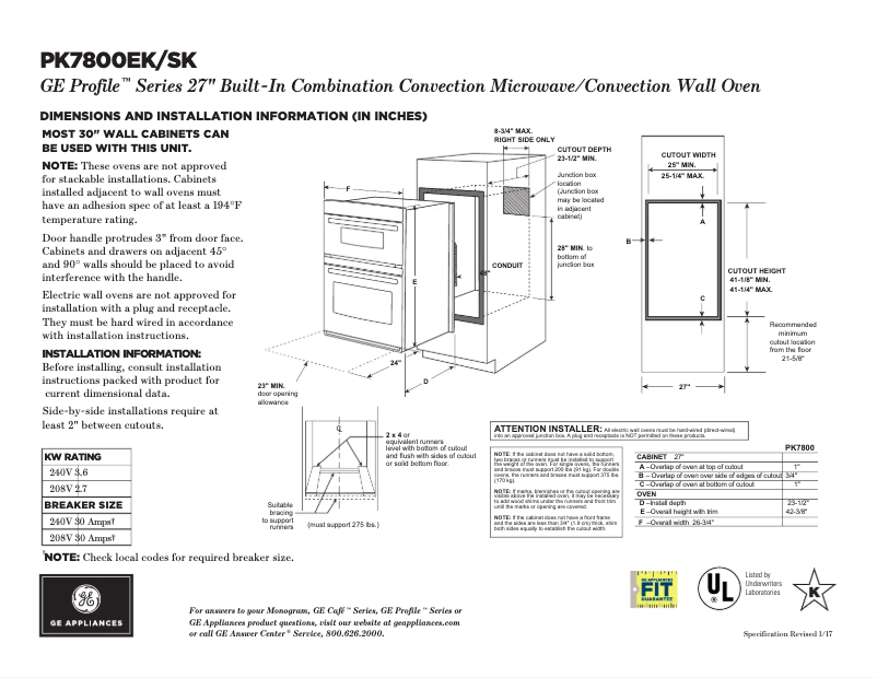 Image de la première page du manuel de l'appareil Profile PK7800SKSS