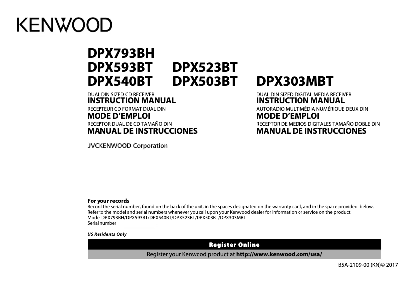 Página 1 del manual Manual de usuario Kenwood DPX593BT