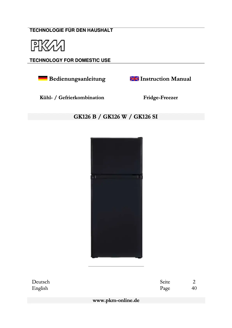 Página 1 del manual Manual de usuario PKM GK126 B