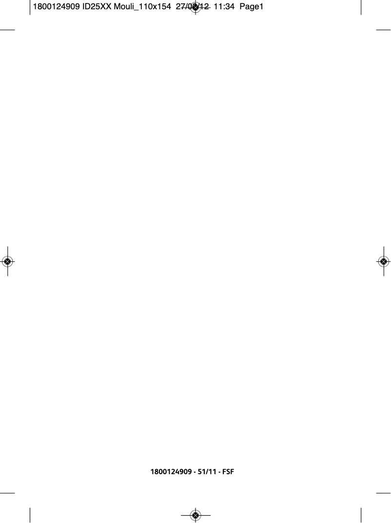 Page 1 de la notice Manuel utilisateur Moulinex Cixi ID2510