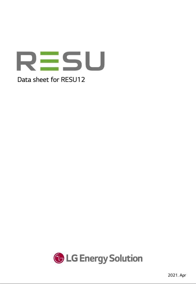 Image de la première page du manuel de l'appareil RESU12
