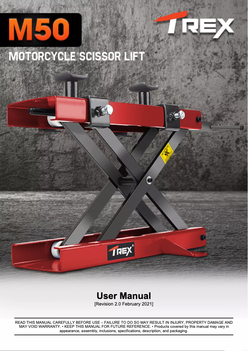 Page 1 de la notice Manuel utilisateur T-Rex M50