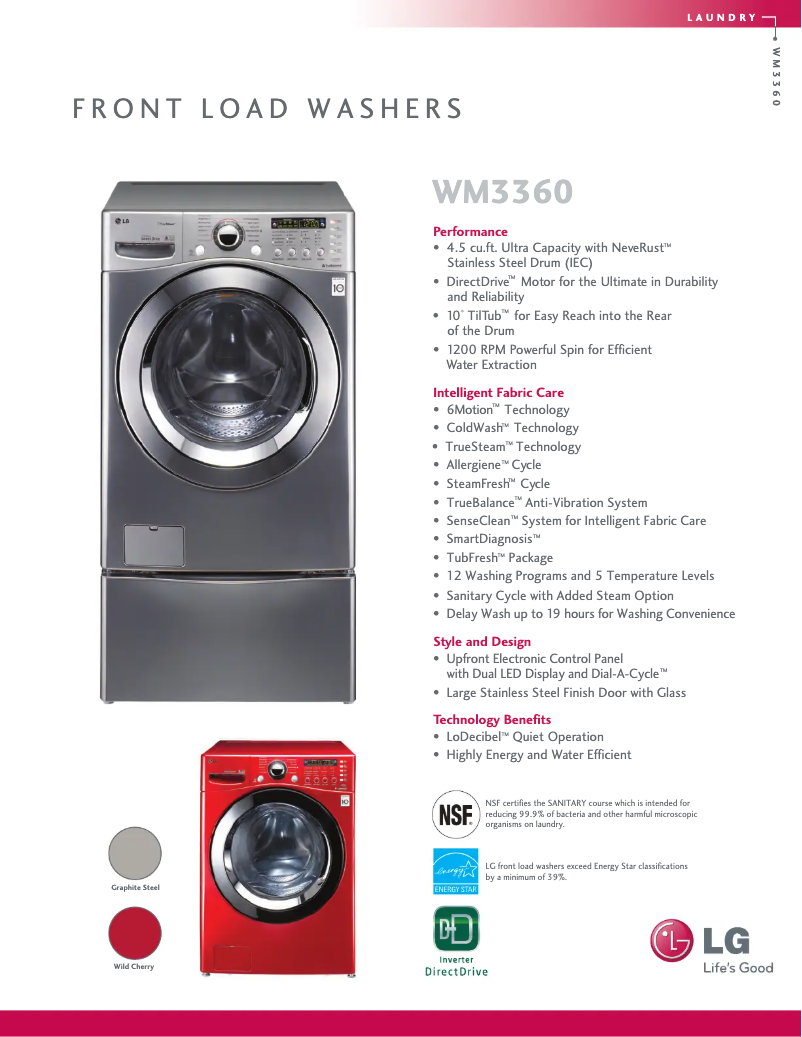 Image de la première page du manuel de l'appareil WM3360HVCA