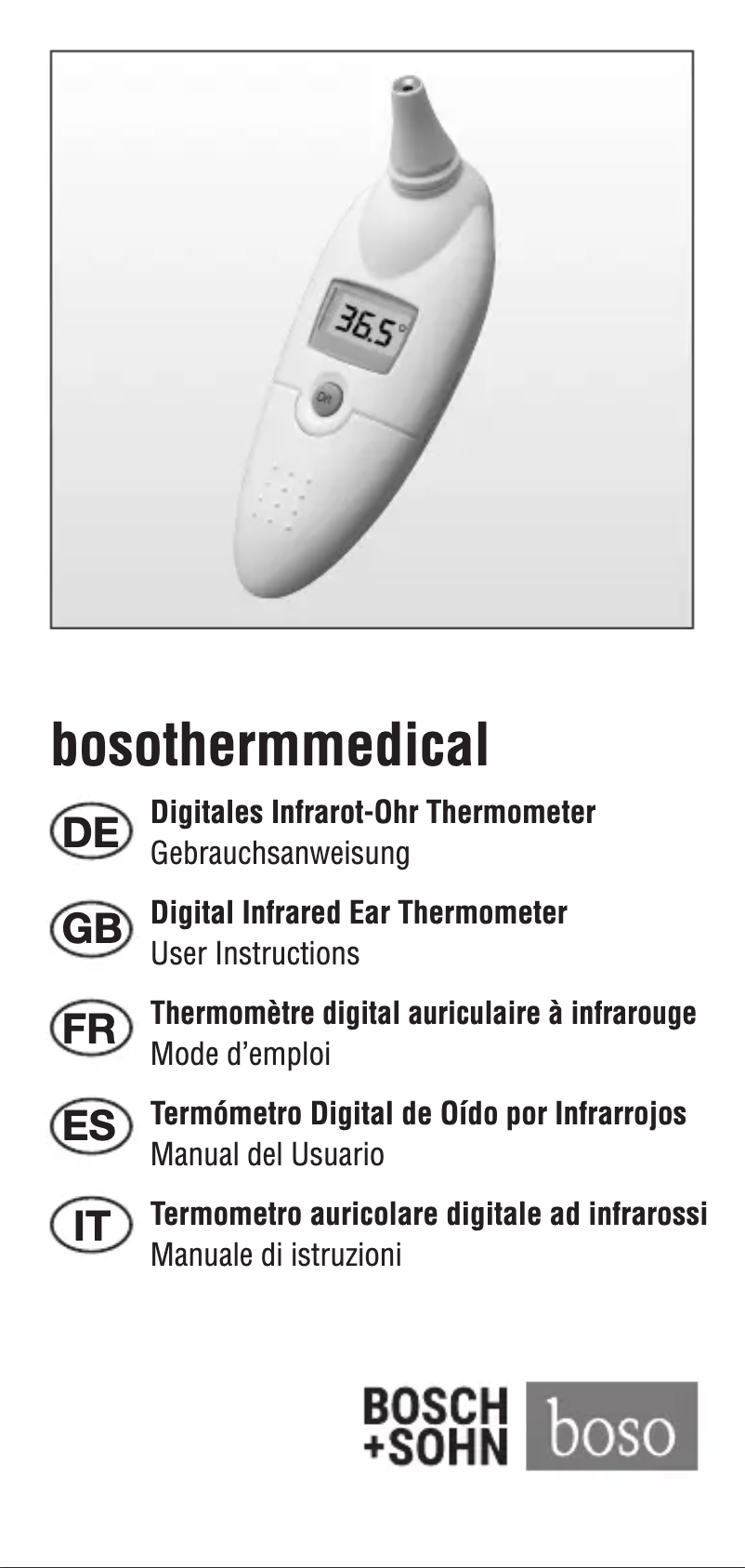 Page 1 de la notice Manuel utilisateur Boso Bosotherm Medical