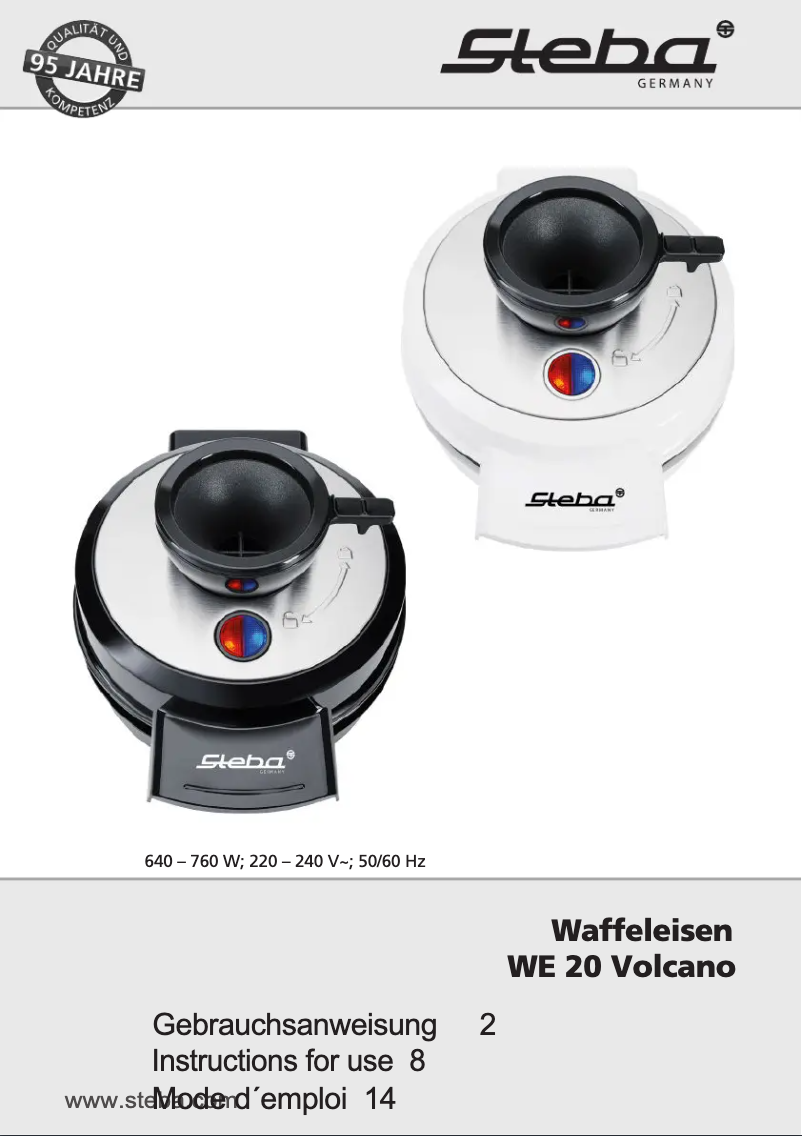 Page n°1 - Manuel utilisateur Steba WE 20 Volcano