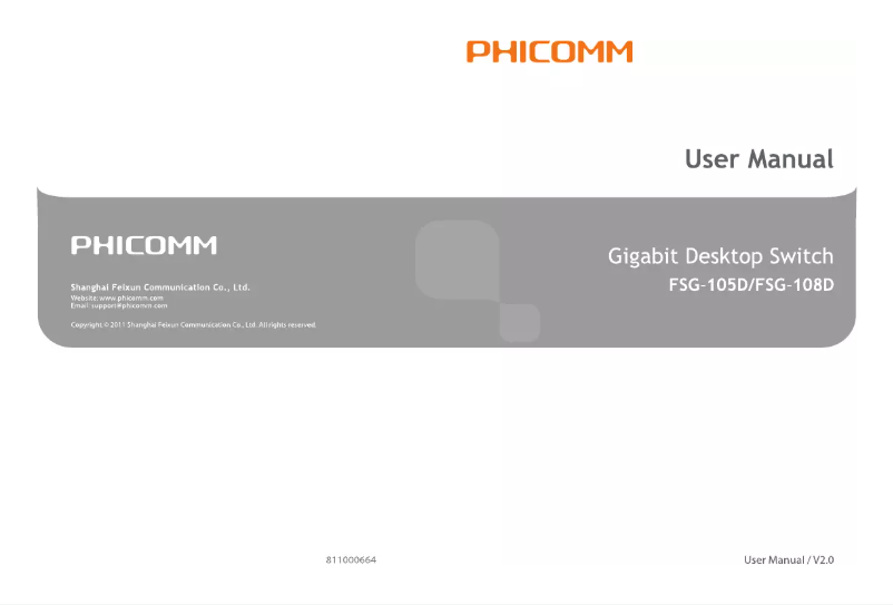 Page n°1 - Manuel utilisateur Phicomm FSG-108D