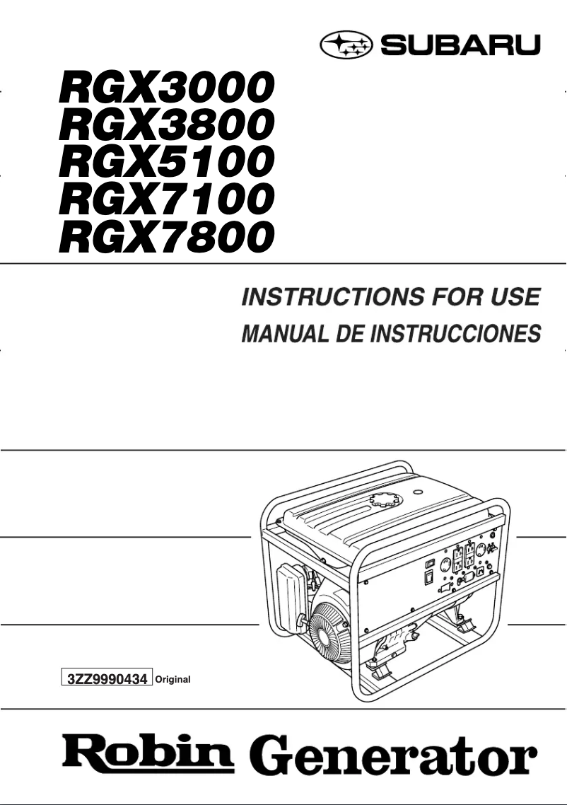 Page 1 de la notice Manuel utilisateur Subaru RGX7800