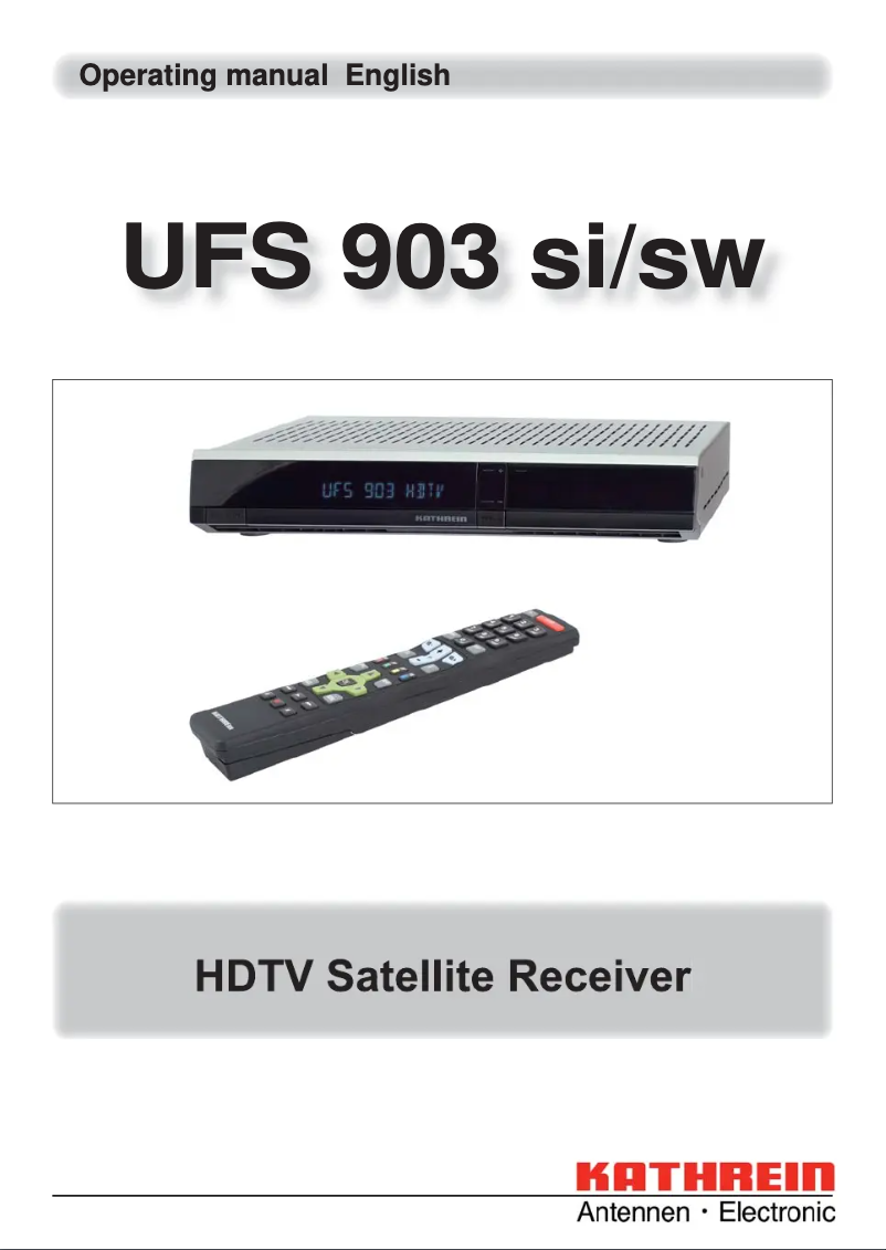 Page n°1 - Manuel utilisateur Kathrein UFS 903sw