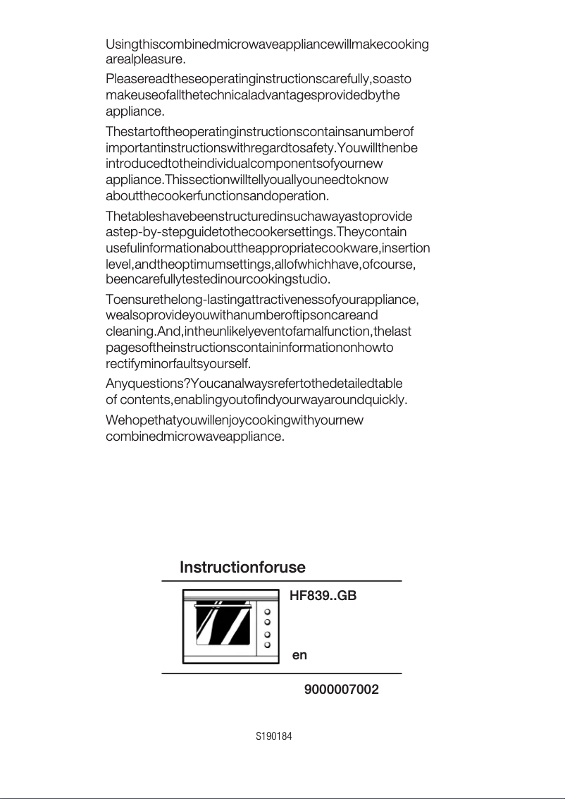 Page n°1 - Manuel utilisateur Siemens HF839