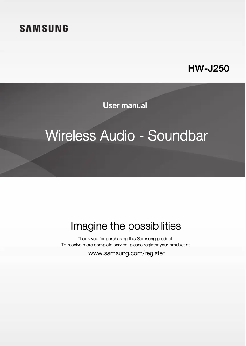 Page 1 de la notice Guide de démarrage rapide Samsung HW-J250