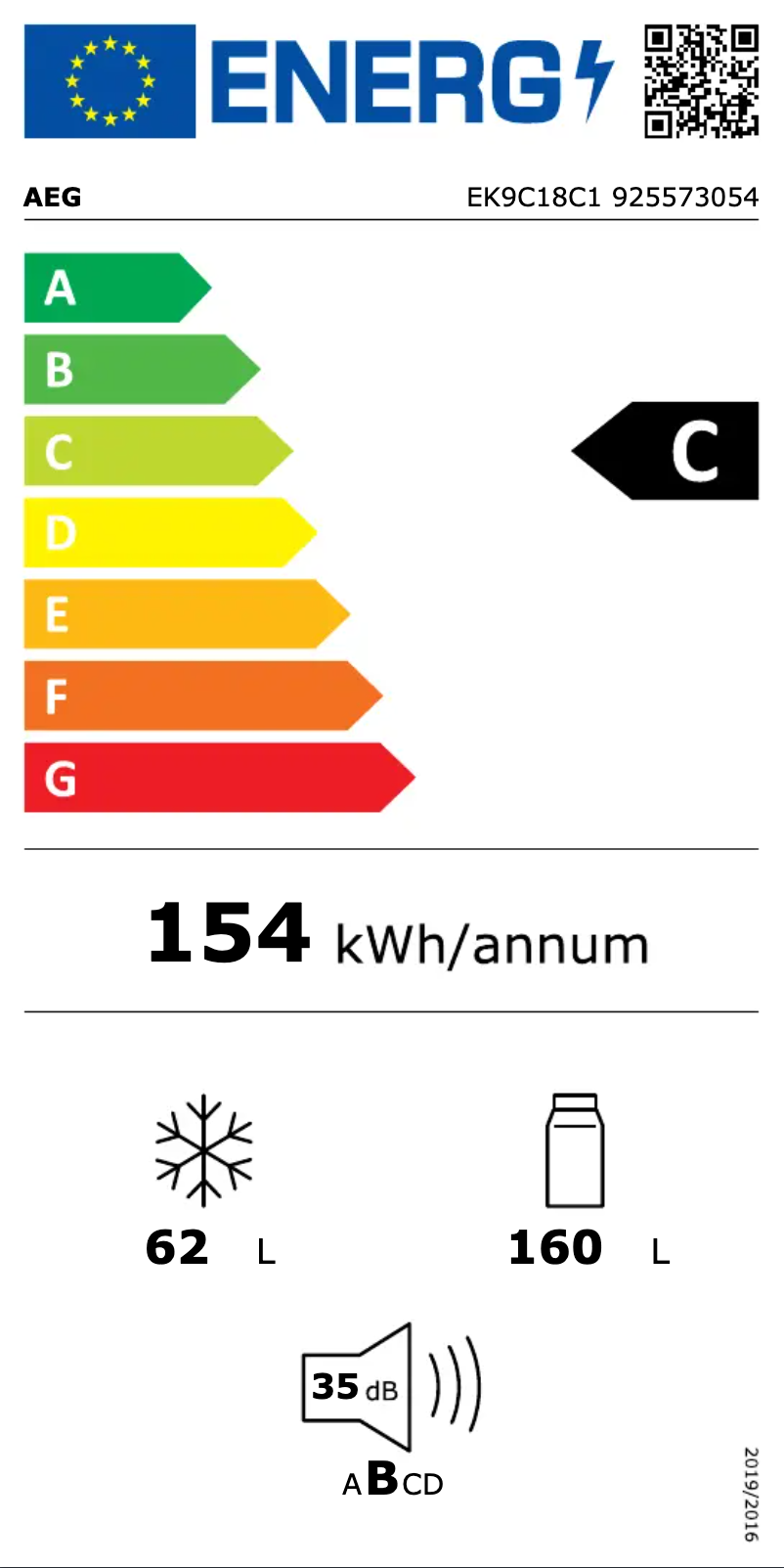 Page n°1 - Label énergétique AEG EK9C18C1