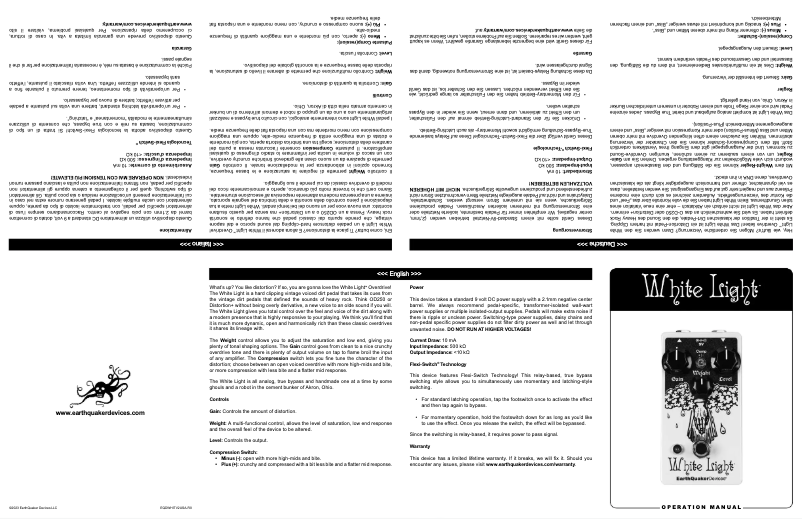 Page n°1 - Manuel utilisateur EarthQuaker Devices White Light