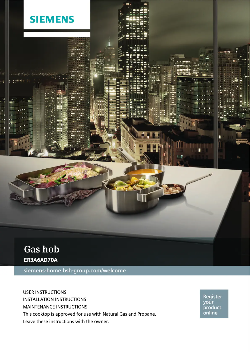 Page 1 de la notice Manuel utilisateur Siemens ER3A6AD70A