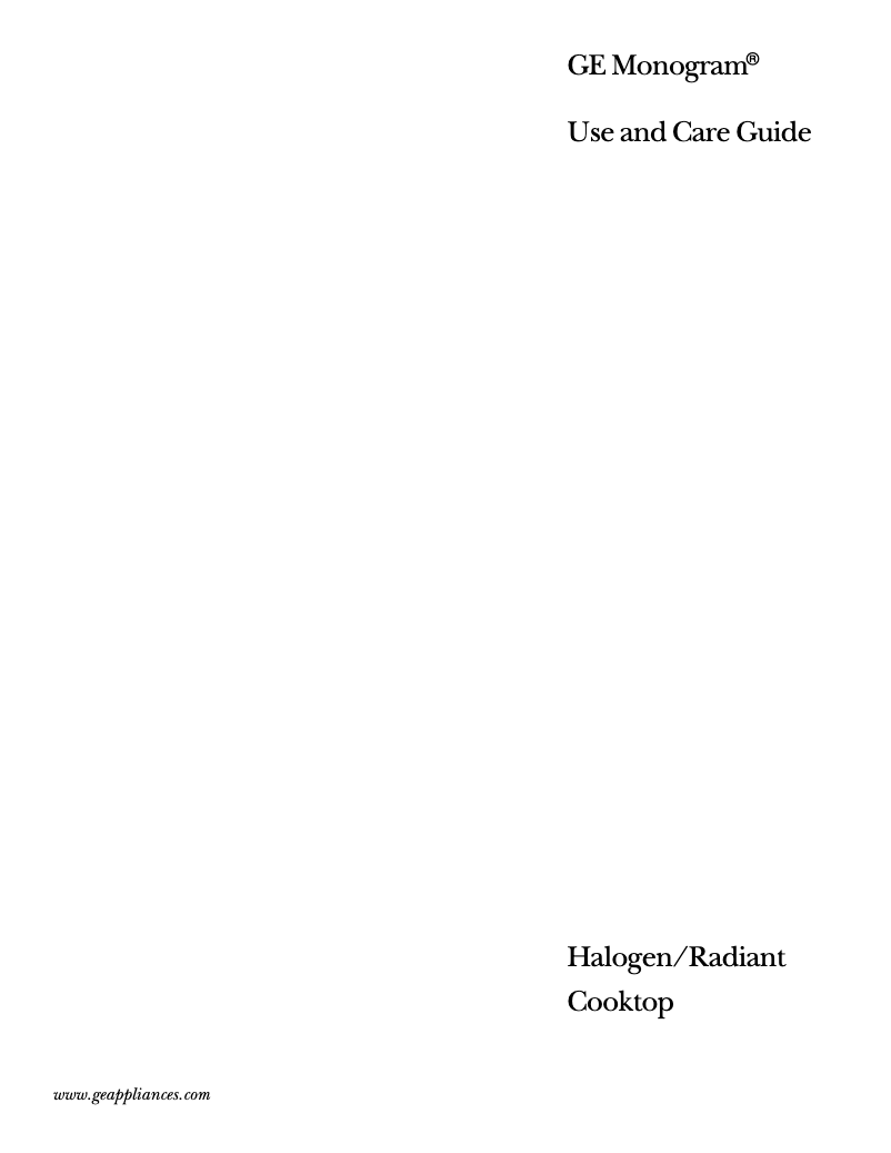 Page n°1 - Manuel d'utilisation et d'entretien GE ZEU668ABB