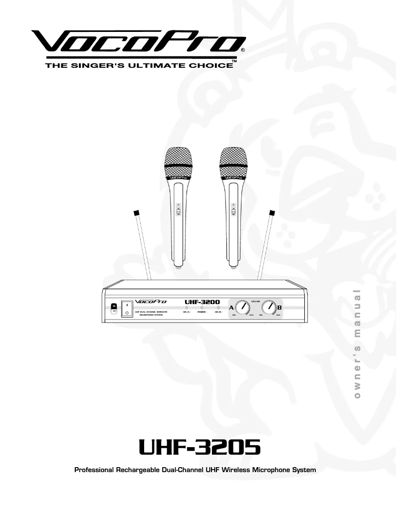 Image de la première page du manuel de l'appareil UHF-3205