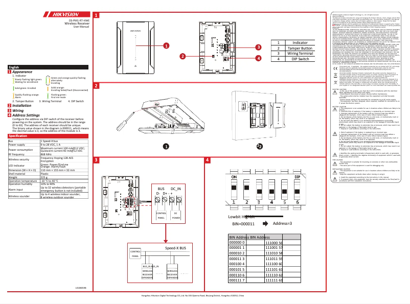 Page n°1 - Manuel utilisateur Hikvision DS-PM1-RT-HWE