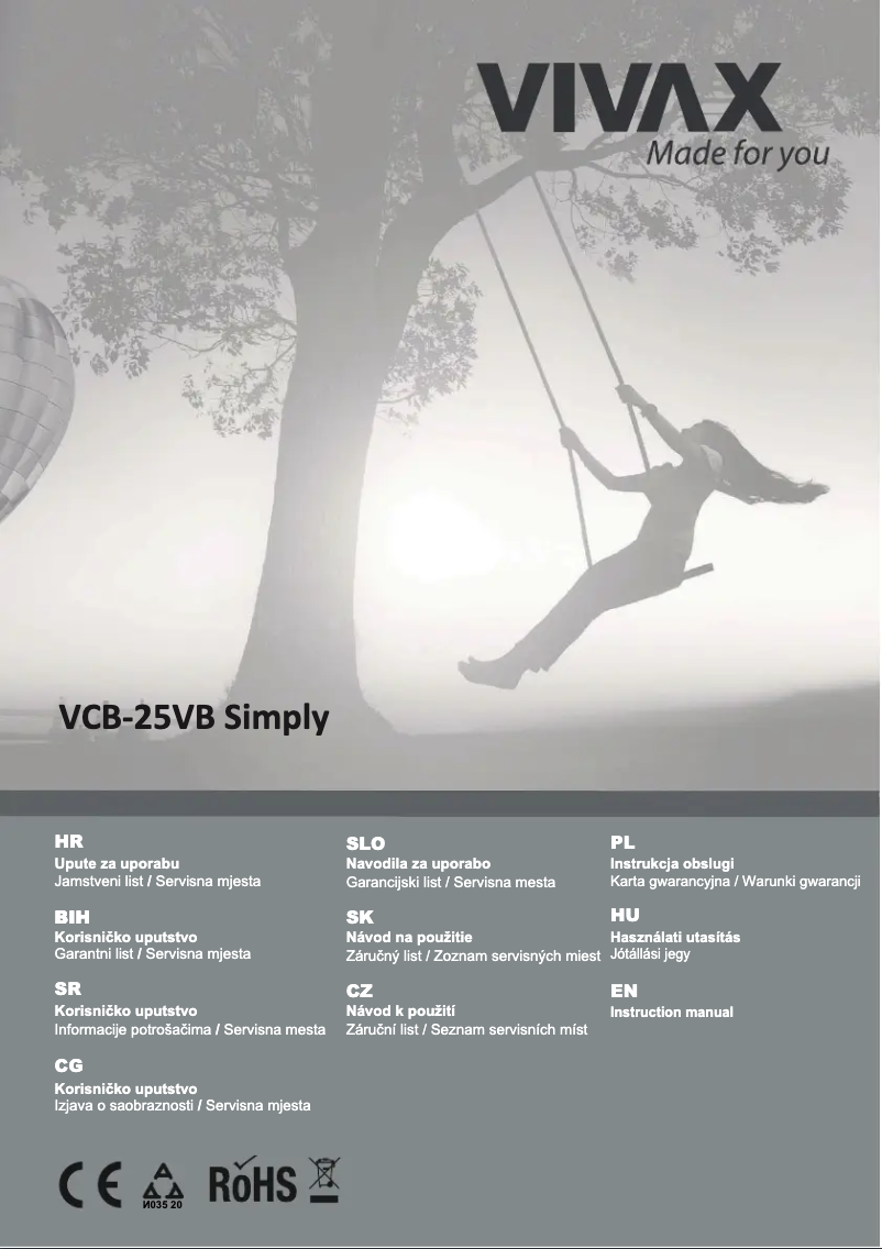 Page n°1 - Manuel utilisateur Vivax VC-701W Simply