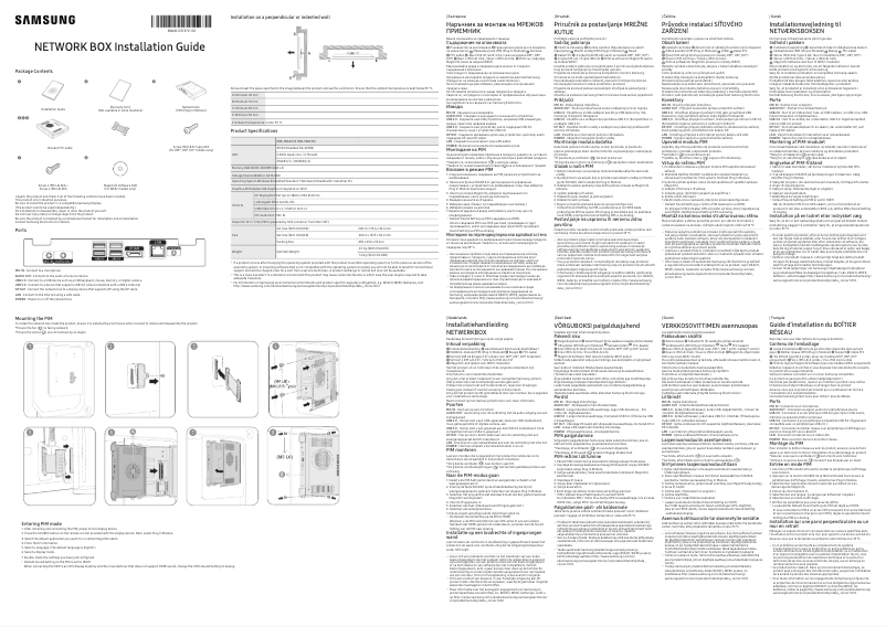 Page 1 de la notice Manuel utilisateur Samsung SBB-PB64HI4
