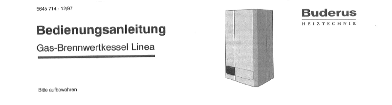 Page 1 de la notice Manuel utilisateur Buderus Linea