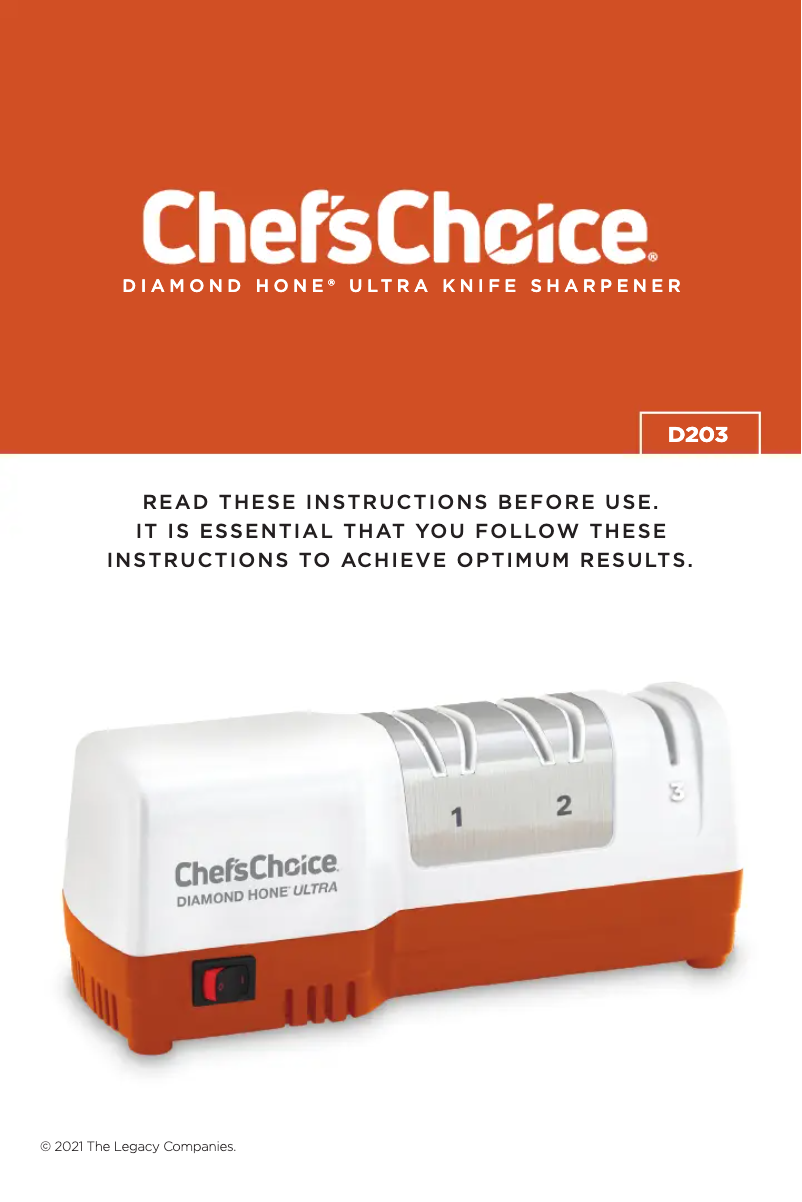 Página 1 del manual Manual de usuario Chef's Choice Diamond Hone Ultra D203