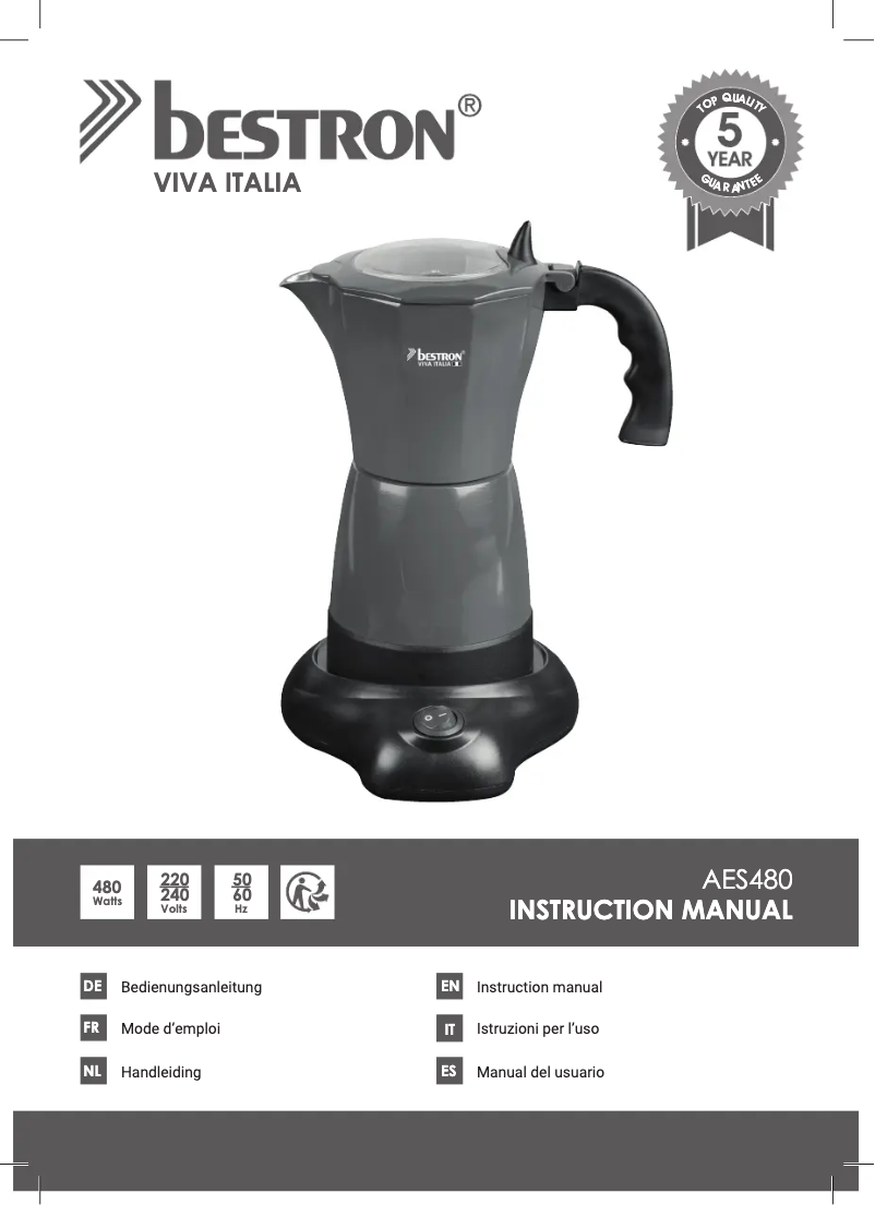 Page n°1 - Manuel utilisateur Bestron Viva Italia AMF8050