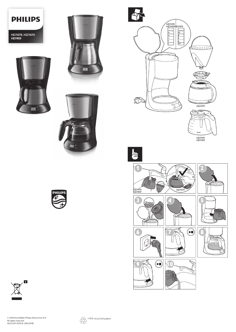 Page 1 de la notice Manuel utilisateur Philips Daily Collection HD7470