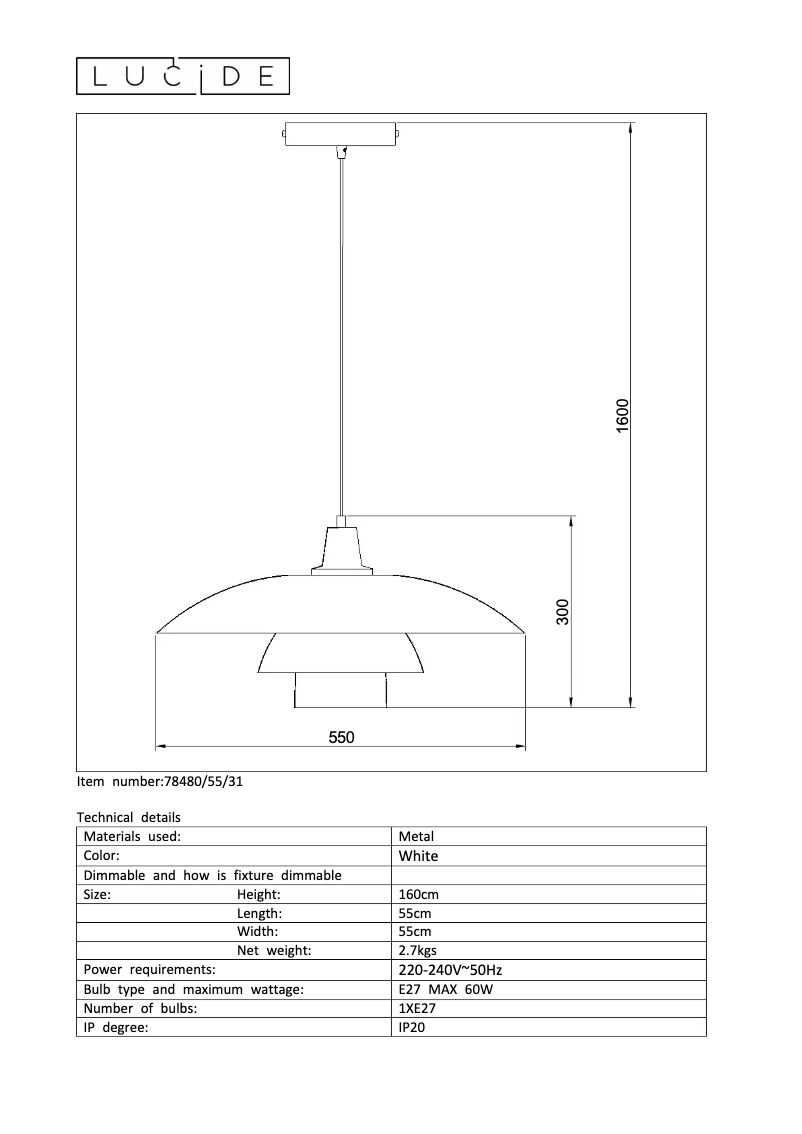 Page n°1 - Manuel utilisateur Lucide Gitsy 78480/55/31