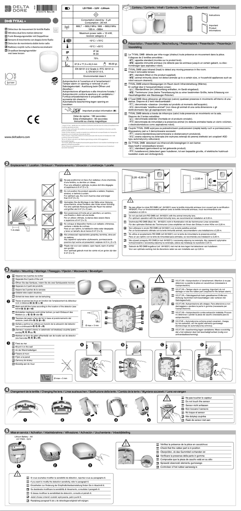 Image de la première page du manuel de l'appareil Tyxal+ DMB