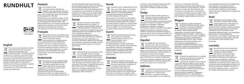 Image de la première page du manuel de l'appareil RUNDHULT 005.811.07