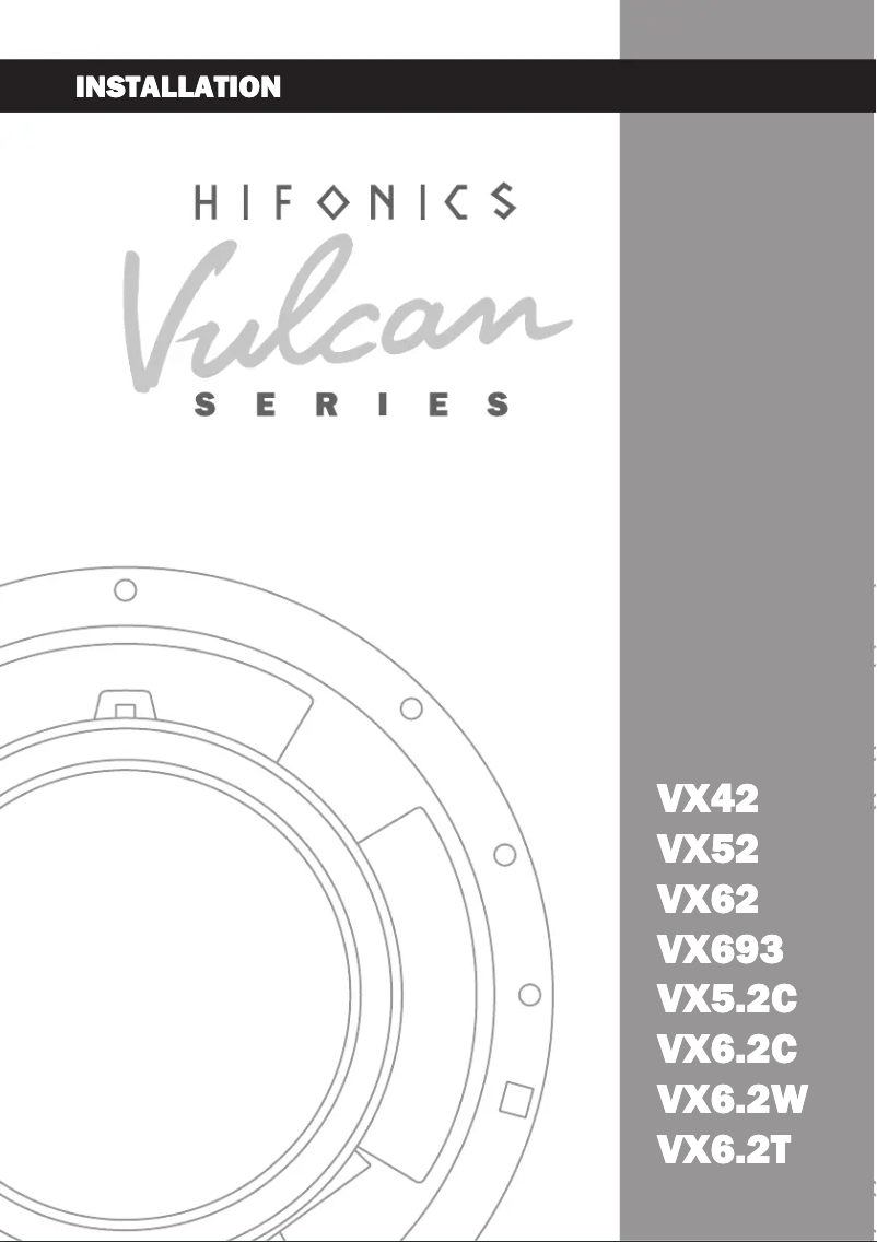 Image de la première page du manuel de l'appareil Vulcan VX6.2C