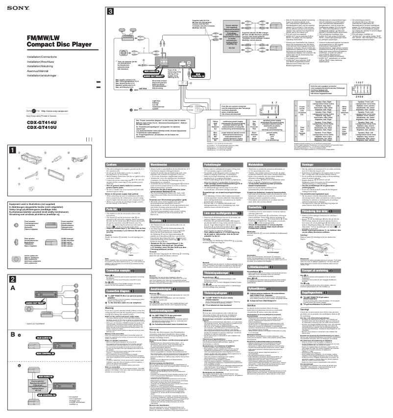 Page 1 de la notice Mode d'emploi Sony CDX-GT414U